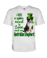 Lucky Need - TRICOLOR Australian Shepherd V-Neck T-Shirt tile