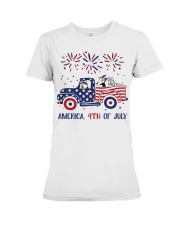 American Flag Truck - Husky Premium Fit Ladies Tee tile