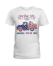 American Flag Truck - Husky Ladies T-Shirt tile