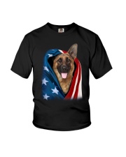 American flag - German Shepherd Youth T-Shirt tile