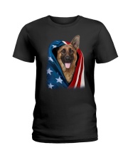 American flag - German Shepherd Ladies T-Shirt tile