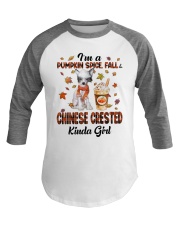 Pumpkin Kinda - Chinese Crested Dog Baseball Tee tile