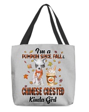 Pumpkin Kinda - Chinese Crested Dog All-Over Tote tile