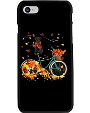 Autumn Bike - BLACK Miniature Schnauzer Phone Case tile