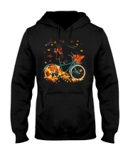 Autumn Bike - BLACK Miniature Schnauzer Hooded Sweatshirt tile