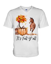 It is Fall - Horses V-Neck T-Shirt tile