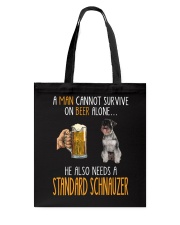 Beer Alone - Standard Schnauzer Tote Bag tile