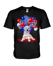 4th July American Balloons - Labrador V-Neck T-Shirt tile