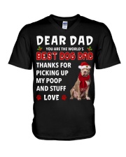 Christmas Dad - American Bully V-Neck T-Shirt tile