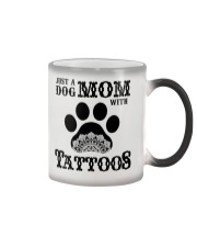 just a dog mom tatoos Color Changing Mug tile