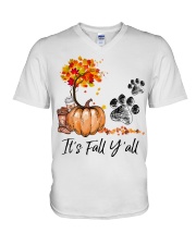 It is Fall - Dogs V-Neck T-Shirt tile