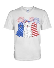 American Golden Retriever Dog V-Neck T-Shirt tile