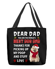 Christmas Dad - CREAM Keeshond All-Over Tote tile