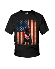 French Bulldog - American Flag Youth T-Shirt tile