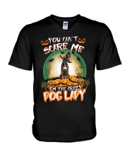 Crazy Lady - BRINDLE Boxer V-Neck T-Shirt tile