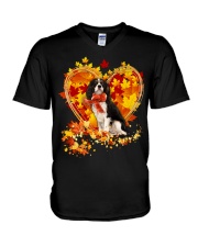 Autumn Leaf - Cavalier King Charles Spaniel 3 V-Neck T-Shirt tile