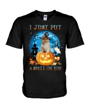 Spell - Rough Collie 2 V-Neck T-Shirt tile