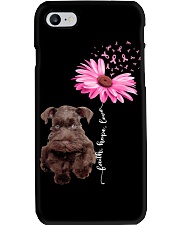 Daisy Ribbon - CHOCOLATE Miniature Schnauzer Phone Case tile