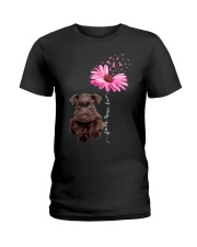 Daisy Ribbon - CHOCOLATE Miniature Schnauzer Ladies T-Shirt tile