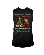 Christmas Alone - RED Goldendoodle Sleeveless Tee tile