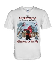 Christmas Air - BLACK Labradoodle V-Neck T-Shirt tile