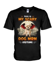 Scary Costume - Shorkie V-Neck T-Shirt tile