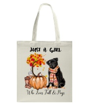 Girl Love Fall And - Pug Tote Bag tile