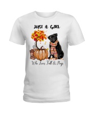 Girl Love Fall And - Pug Ladies T-Shirt tile