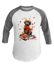 Autumn Leaves Chesapeake Bay Retriever Baseball Tee tile