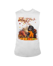 Fall Leaf - Black Long-haired Dachshund Sleeveless Tee tile