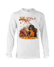 Fall Leaf - Black Long-haired Dachshund Long Sleeve Tee tile