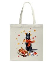 Autumn Leaves BLACK German Shepherd Tote Bag tile