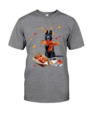Autumn Leaves BLACK German Shepherd Classic T-Shirt tile