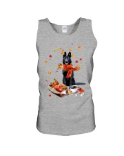 Autumn Leaves BLACK German Shepherd Unisex Tank tile