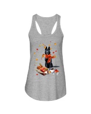 Autumn Leaves BLACK German Shepherd Ladies Flowy Tank tile