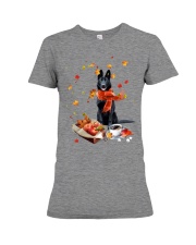 Autumn Leaves BLACK German Shepherd Premium Fit Ladies Tee tile