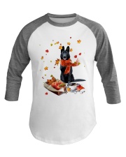 Autumn Leaves BLACK German Shepherd Baseball Tee tile