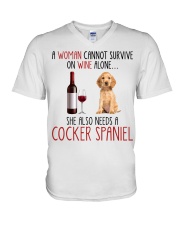She Also Needs - Cocker Spaniel V-Neck T-Shirt tile