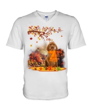 Fall Leaf - Vizsla V-Neck T-Shirt tile