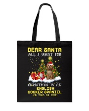 Dear Santa - English Cocker Spaniel 2 Tote Bag tile