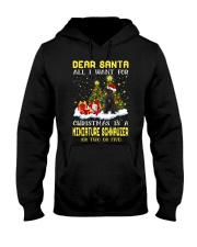 Dear Santa - BLACK Miniature Schnauzer Hooded Sweatshirt front