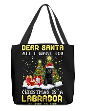 Dear Santa - BLACK Labrador Pup All-Over Tote tile