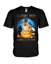 Spell - TAN Pekingese V-Neck T-Shirt tile