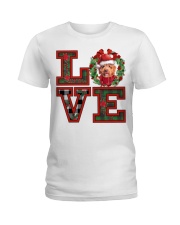 Christmas Love - Irish Doodle Ladies T-Shirt tile