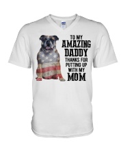 Amazing Daddy - English Bulldog V-Neck T-Shirt tile