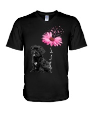 Daisy Ribbon - BLACK Morkie V-Neck T-Shirt tile