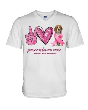 Cure - beagle V-Neck T-Shirt tile