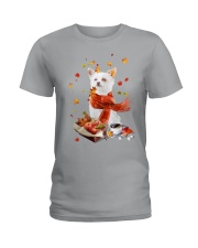 Autumn Leaves Chorkie Ladies T-Shirt tile