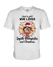 Christmas Girl - Lagotto Romagnolo V-Neck T-Shirt tile