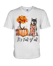 It is Fall - Husky 1 V-Neck T-Shirt tile